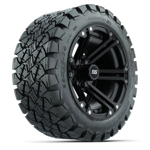 14-Inch GTW Specter Matte Black Wheels with 22x10-14 GTW Timberwolf All-Terrain Tires (Set of 4)