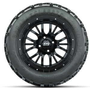 14-inch GTW Matte Black Diesel Wheels with 23x10-14 Sahara Classic All-Terrain Tires (Set of 4)