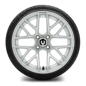 MODZ® 15-Inch Matrix Silver Wheels & 20" Arisun Cruze 20.5-Inch Street Tires Combo