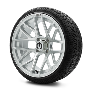 MODZ® 15-Inch Matrix Silver Wheels & 20" Arisun Cruze 20.5-Inch Street Tires Combo