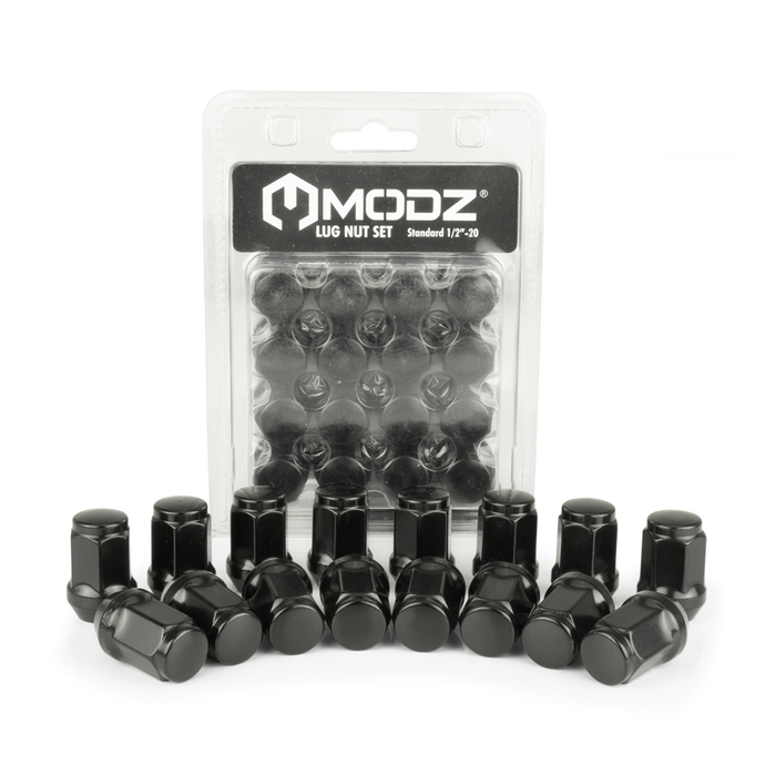 16-Pack MODZ® Black Golf Cart Lug Nuts (Standard) for Club Car, EZGO and ICON