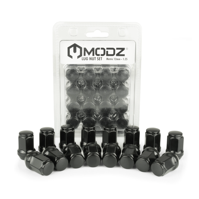 16-Pack MODZ® Black Golf Cart Lug Nuts (Metric) for Yamaha, Evolution and Denago