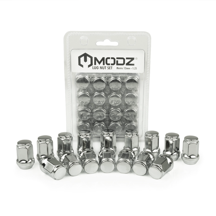 16-Pack MODZ® Chrome Golf Cart Lug Nuts (Metric) for Yamaha, Evolution and Denago