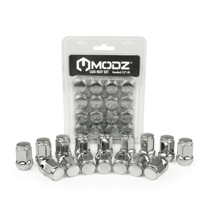 16-Pack MODZ® Chrome Golf Cart Lug Nuts (Standard) for Club Car, EZGO and ICON