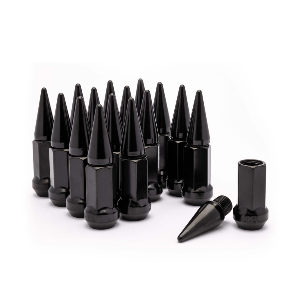 16-Pack MODZ® Black SPIKED Golf Cart Lug Nuts (Standard) for Club Car, EZGO and ICON