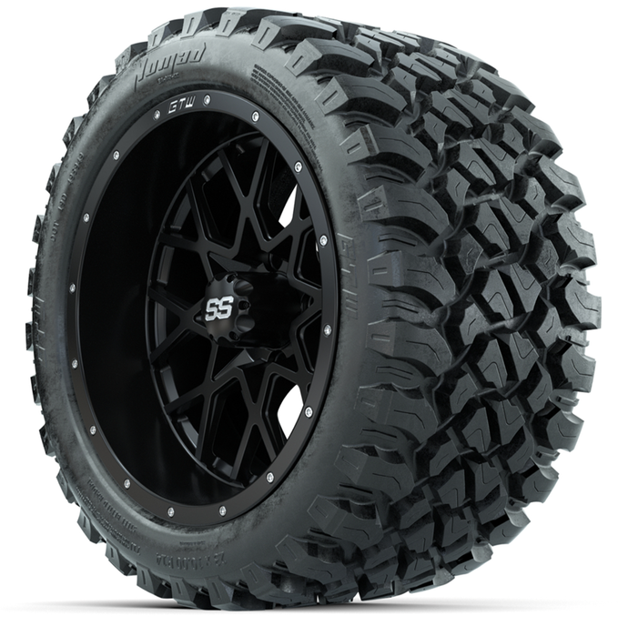 14-inch GTW Black Vortex Wheels with 23x10-14 GTW Nomad All-Terrain Tires (Set of 4)