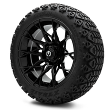 Load image into Gallery viewer, MODZ® 15-Inch Chaos Glossy Black Wheels &amp; 23-Inch Arisun X-Trail All-Terrain Tires Combo