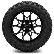 Load image into Gallery viewer, MODZ® 15-Inch Chaos Glossy Black Wheels &amp; 23-Inch Arisun X-Trail All-Terrain Tires Combo