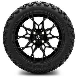 MODZ® 15-Inch Chaos Glossy Black Wheels & 23-Inch Arisun X-Trail All-Terrain Tires Combo