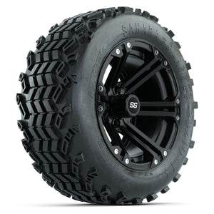 14-inch GTW Matte Black Specter Wheels with 23" Sahara Classic All-Terrain Tires (Set of 4)